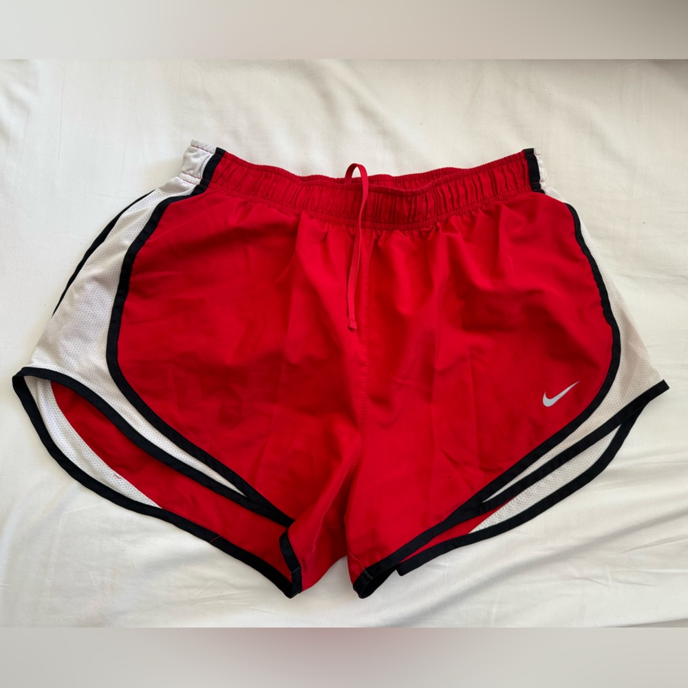 Nike Red Athletic Shorts with Red and Black Lining